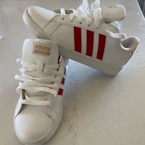 New, never worn, Adidas Neo Cloudfoam sneakers. Red stripe